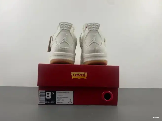 Bmlin Shoes Air Jordan 'White' 4 AO2571-100 x Levi's 0510